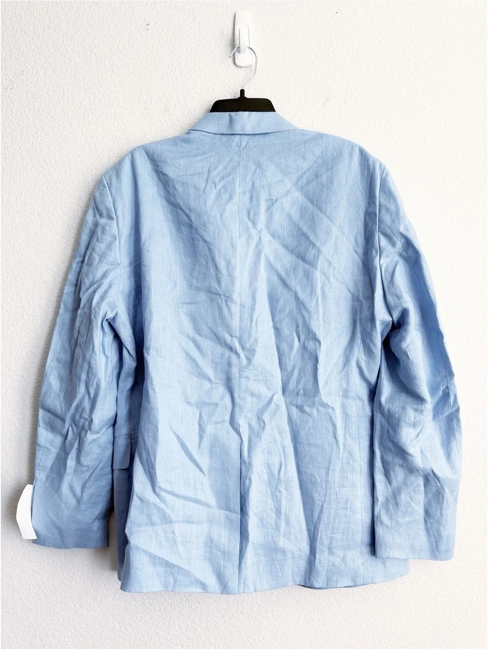 Lauren Ralph Lauren Linen Two Button Blazer Jacket in Light Blue, Size 42R NWT